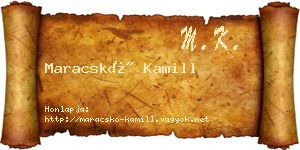 Maracskó Kamill névjegykártya